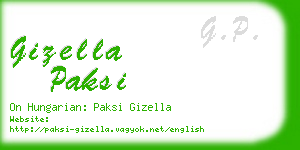 gizella paksi business card